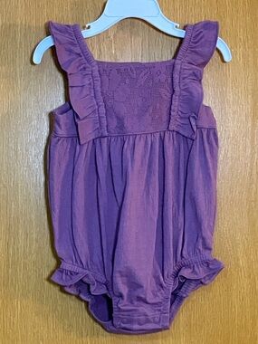24M Purple Ruffle Baby Romper by Carter’s